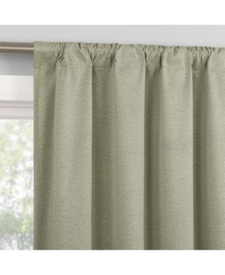 Parsons Herringbone Magnetic Closure 100% Blackout Rod Pocket Curtain Panel Pair