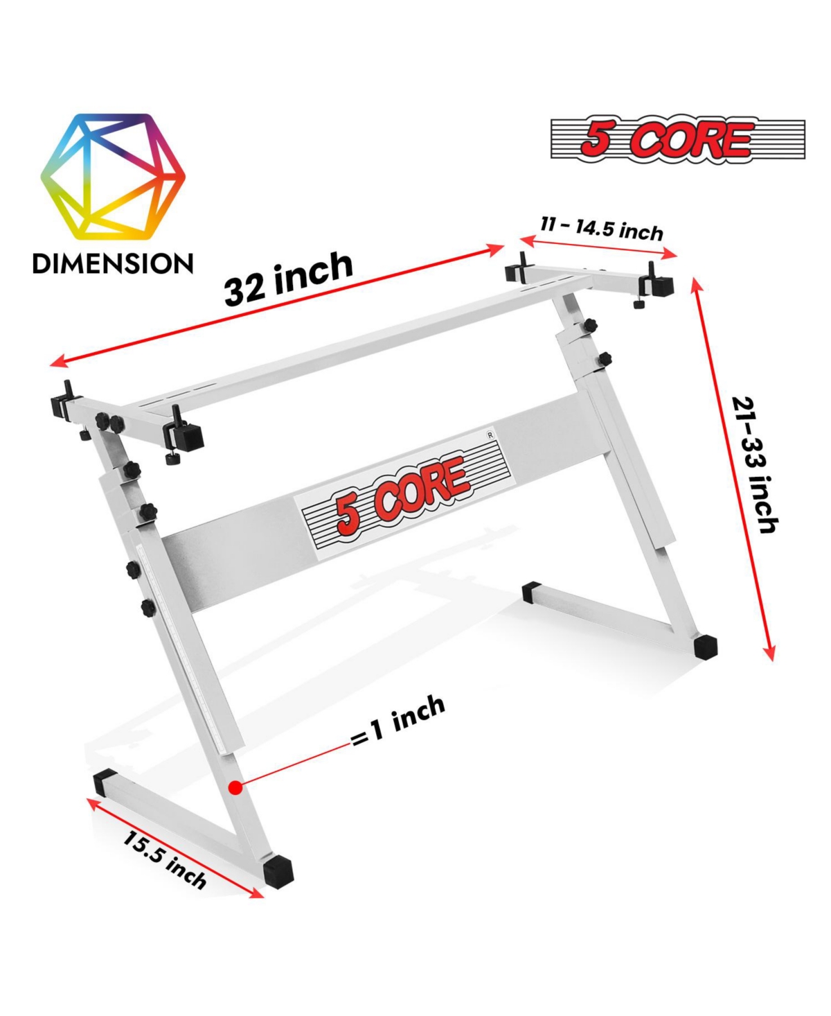5 Core Keyboard Stand Z Style Height Adjustable Sturdy Piano Riser Lift Holder Stands
