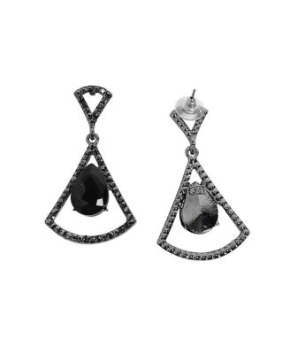 Stone Bow Drop Earrings