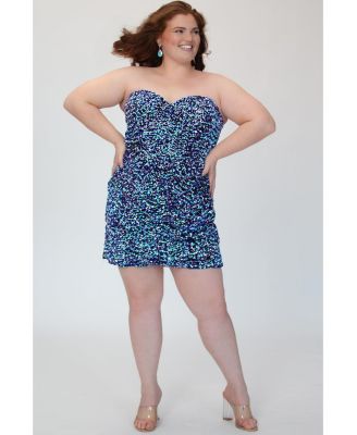 Women's Sequin Strapless Corset Mini Dress