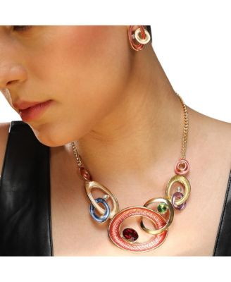 Women's Circular Cluster Jewellery Set