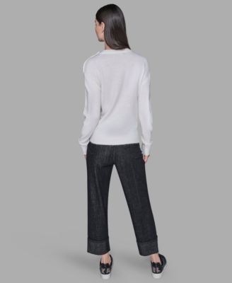 Women's Big Bow Applique Long Sleeve Sweater