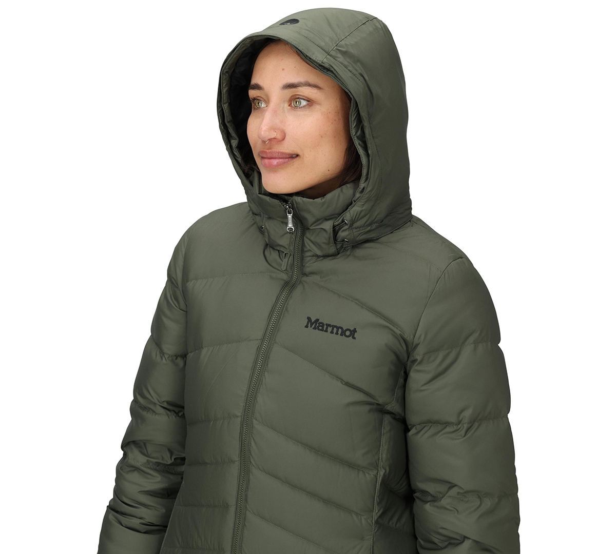 Marmot Women's Montreal Hooded Faux-fur-trim Coat In Green