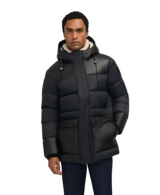 Pajar Men's Men s Wolf Mix Media Faux Shearling Parka Puffer with