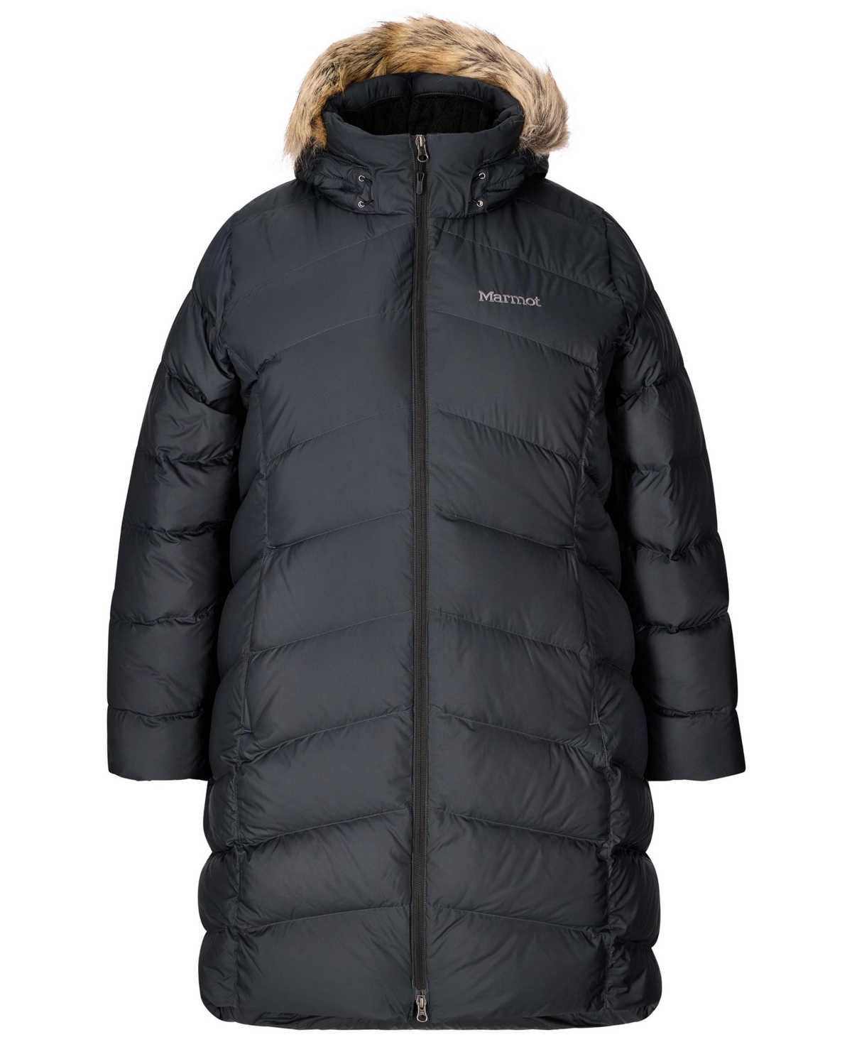 Marmot Women's Montreaux Long Winter Down Hooded Coat In Black