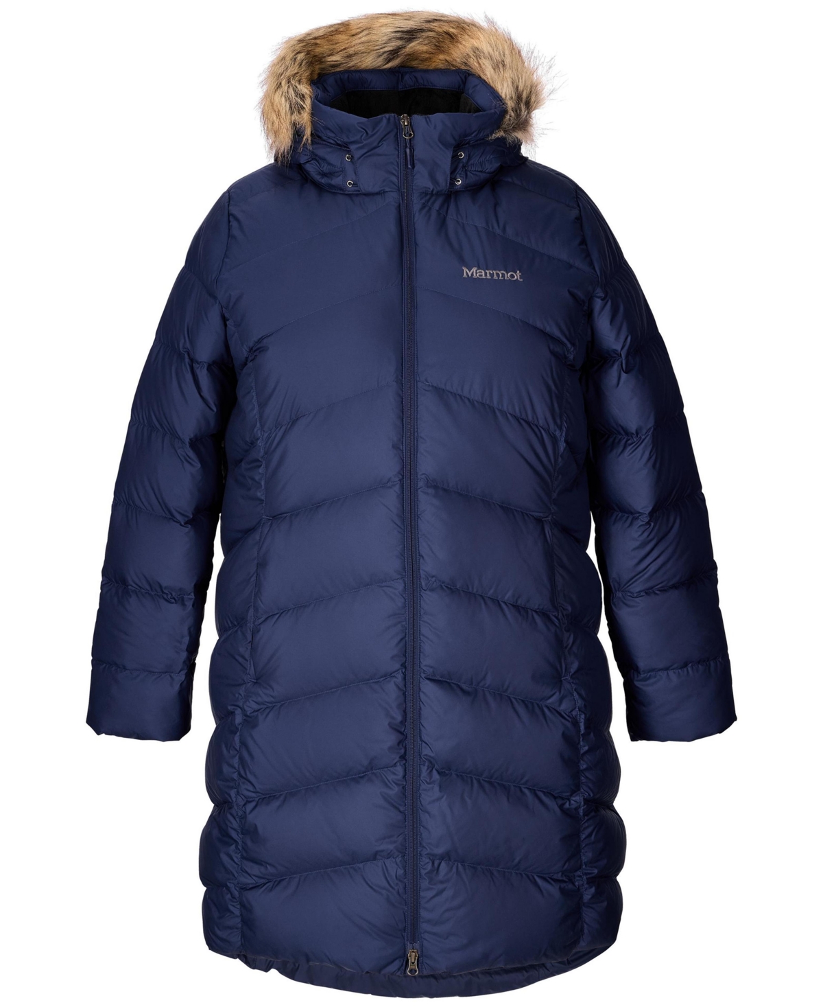 Marmot Women's Montreaux Long Winter Down Hooded Coat In Blue