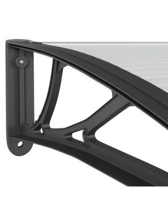 Door Canopy Black Polycarbonate, ABS, Aluminum 59.1 x 39.4 in
