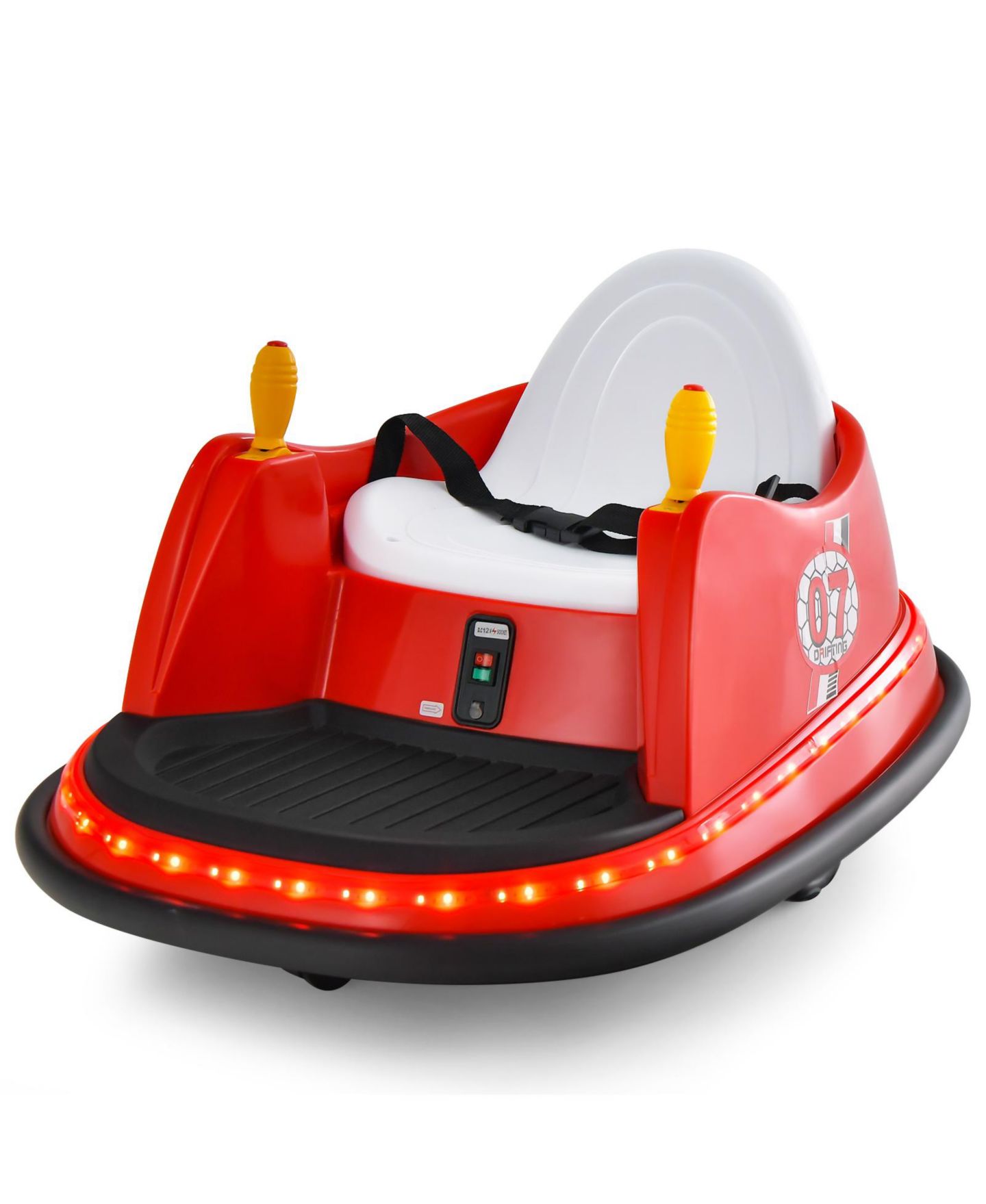 Детская игрушка HONGGE 12V Electric Flashing Lights 360-Degree Spin Ride-On Bumper Car, 1 Seat, Ages 2+, цвет: Красный — фото 1