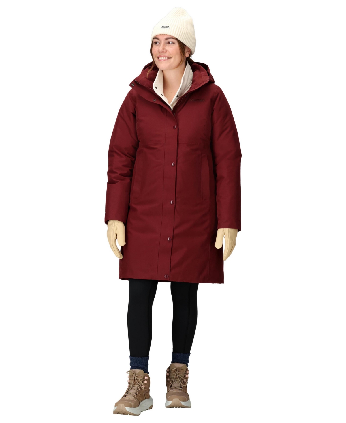 Marmot Women's Chelsea Hooded Waterproof Down Coat In Burgundy