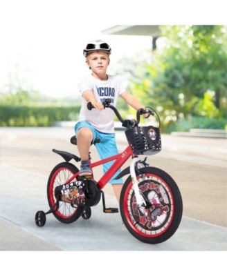 18 Inch Kids Bike Adjustable with Storage Basket and Double Brake for 4-8 Years Old-18 inches