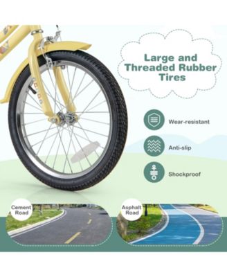 18 Inch Kids Bike Adjustable Bicycle with Reflectors and Bell for Children 4-8 Years Old-18 inches