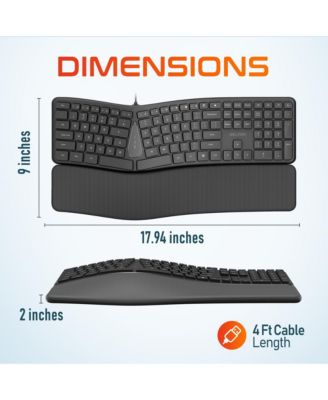KB250 Ergonomic Keyboard with Wrist Rest Pad