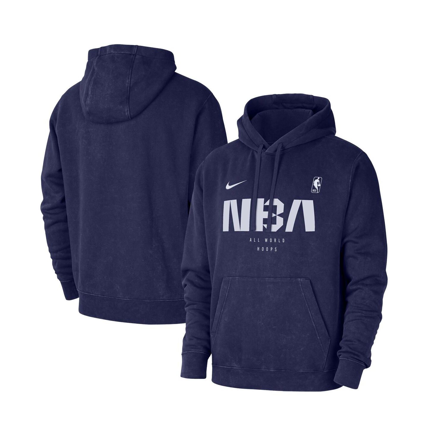 Мужское худи Nike Blue NBA All World Hoops Club Washed Pullover — фото 1