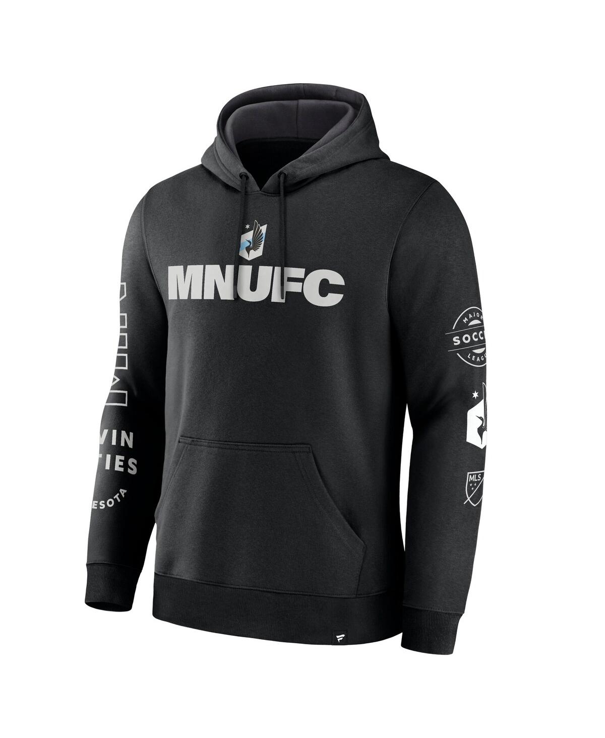 Fanatics Men's Black Minnesota United Fc Penalty Kick Legacy Pullover Hoodie In Black