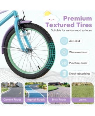 Kids Bike with Adjustable Handlebar and Saddle Purple-18 Inches