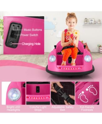 12V Electric Kids Ride on Bumper Car Battery Powered Bumping Car with Remote Control-Pink