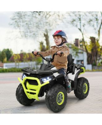 12 V Kids Electric 4-Wheeler ATV Quad with MP3 and LED Lights-White