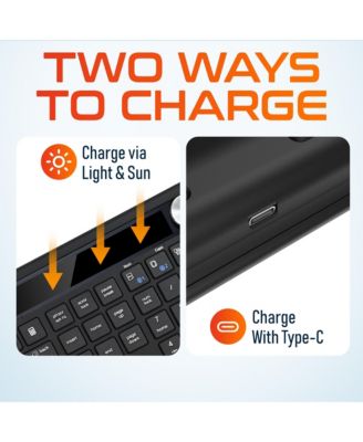 KB90 Wireless Solar (Light-Powered) Rechargeable Keyboard, No Batteries (DKBSLR90)