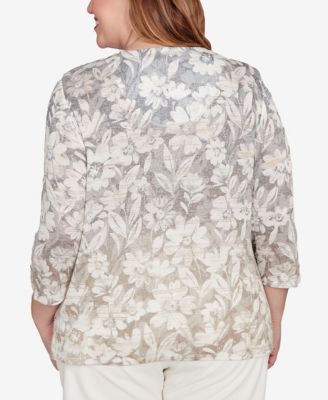 Plus Size Vienna Ombre Floral Knit Top