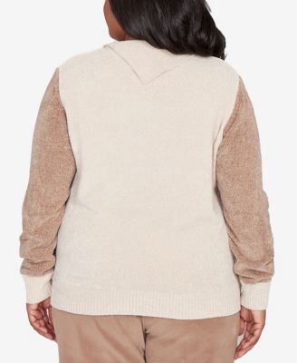 Plus Size Vienna Neutral Tones Colorblock Sweater
