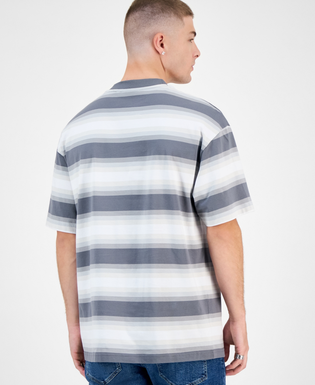 Hugo Boss Men's Cotton Nisote Short-Sleeve Striped Crewneck T-Shirt