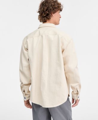 Men's Cotton Ebino Button-Front Shirt Jacket