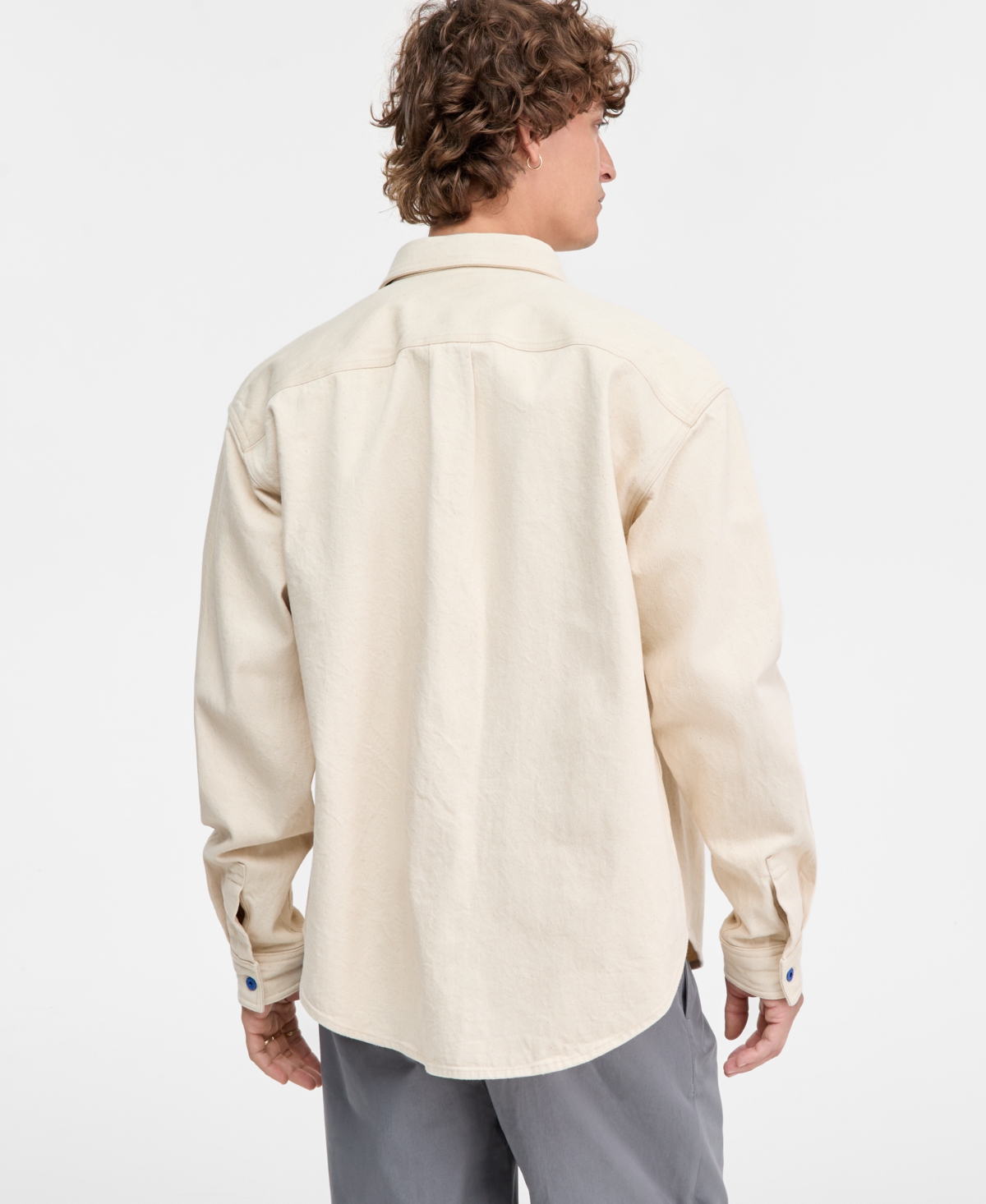 Hugo Boss Men's Cotton Ebino Button-Front Shirt Jacket