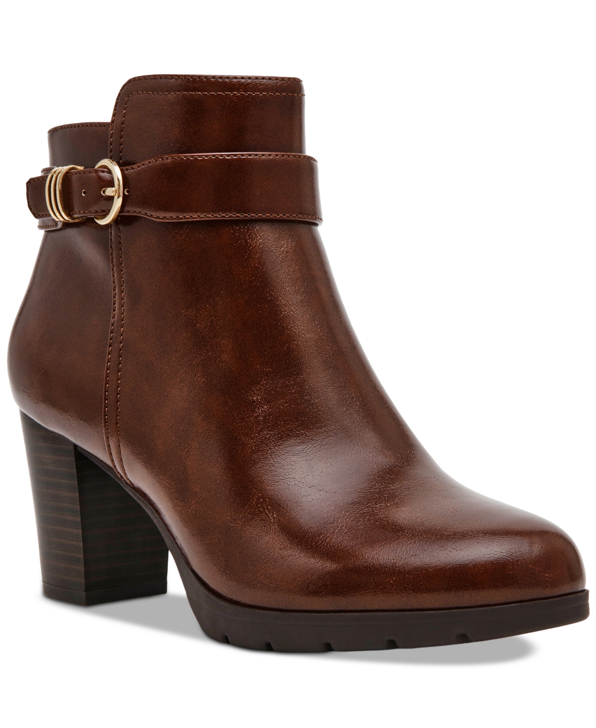 Anne Klein Women's Rumor Round Toe Booties In Brown