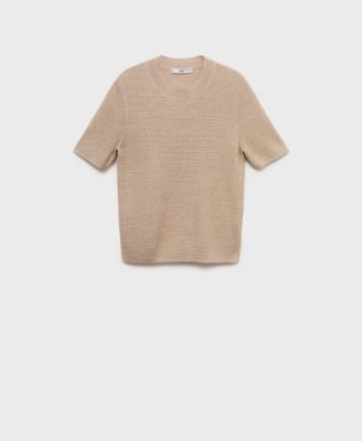 Women's Short-Sleeved Lurex Sweater