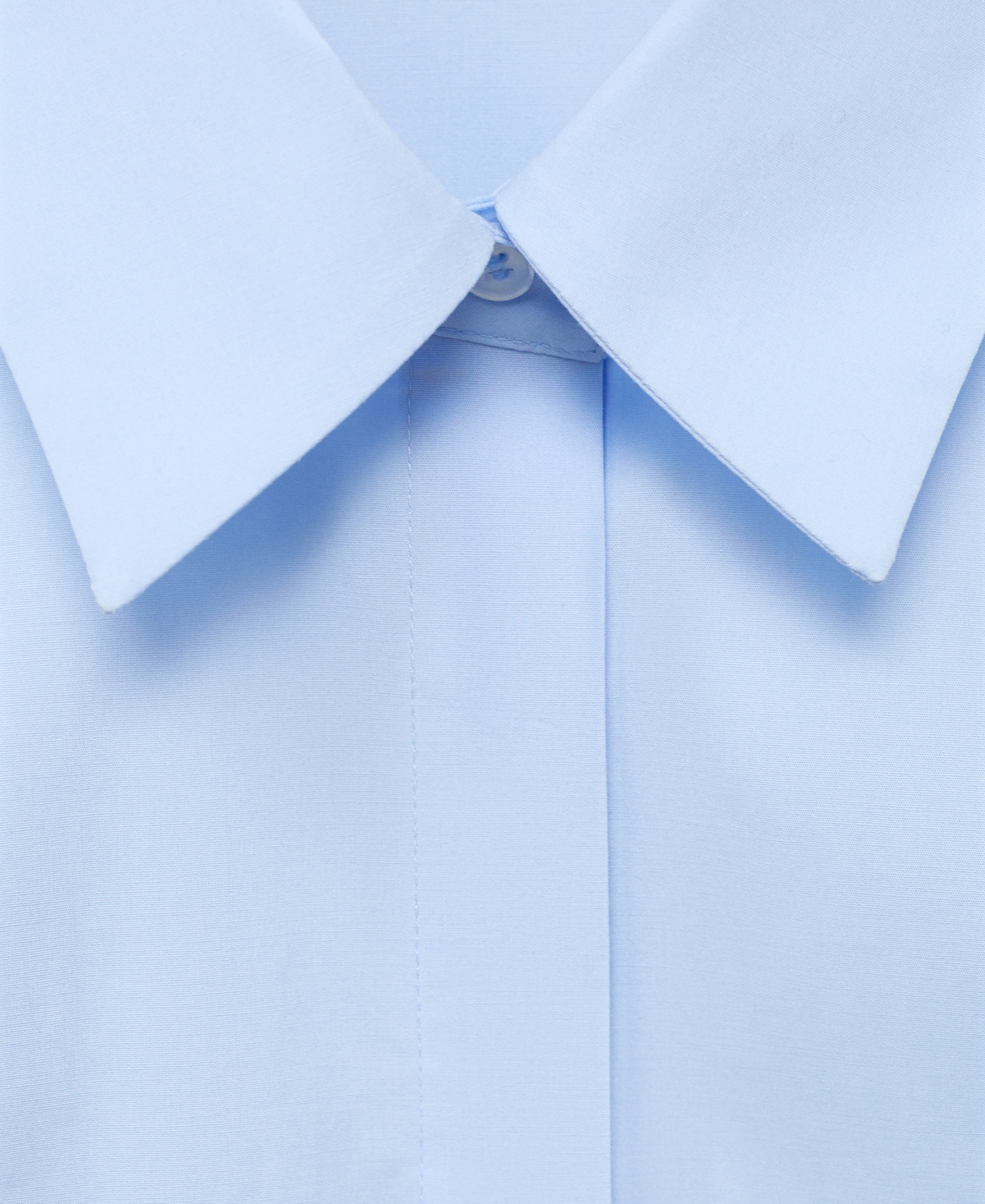 Mango Fitted Cotton Shirt Sky Blue In Blue