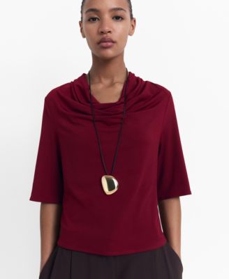 MANGO - Women's Draped Neck Top