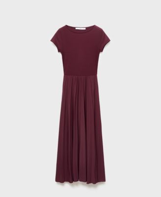 MANGO - Women's Combined Pleated Dress