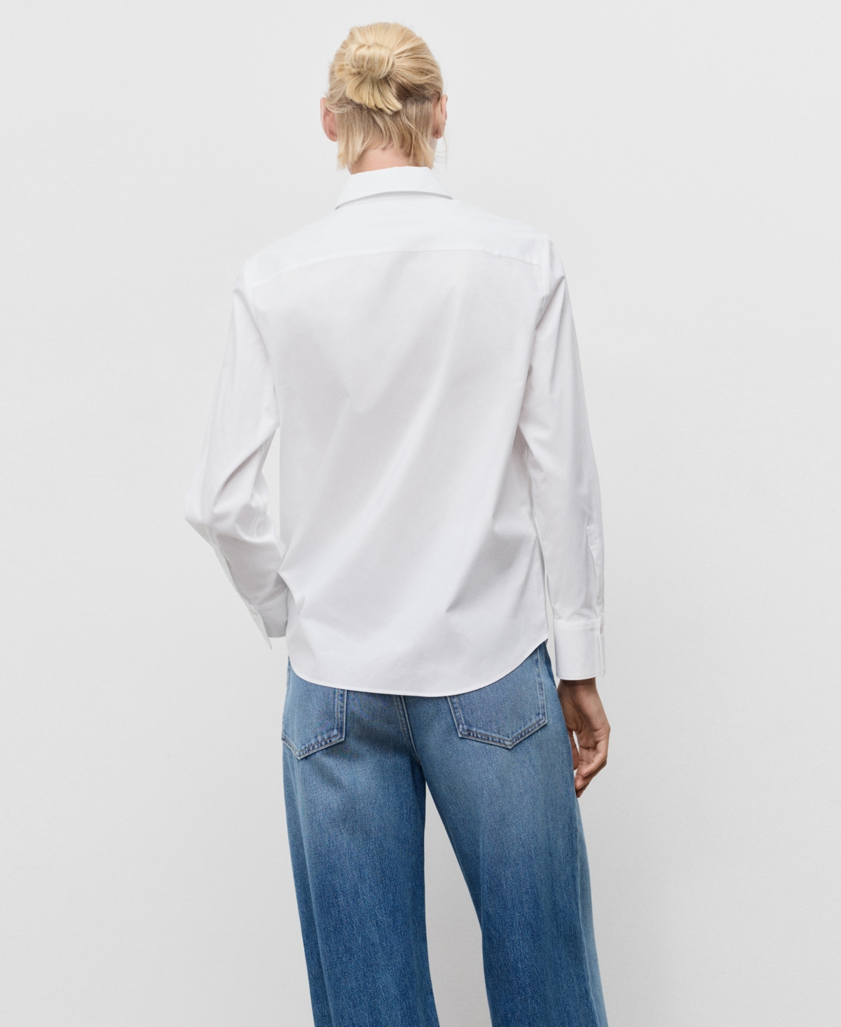 Mango Regular Fit Woven Shirt In White