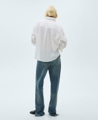 Women's Decorative Button Cotton Shirt