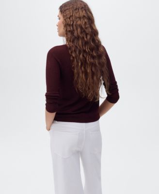 Women's V-Neck Lurex Sweater