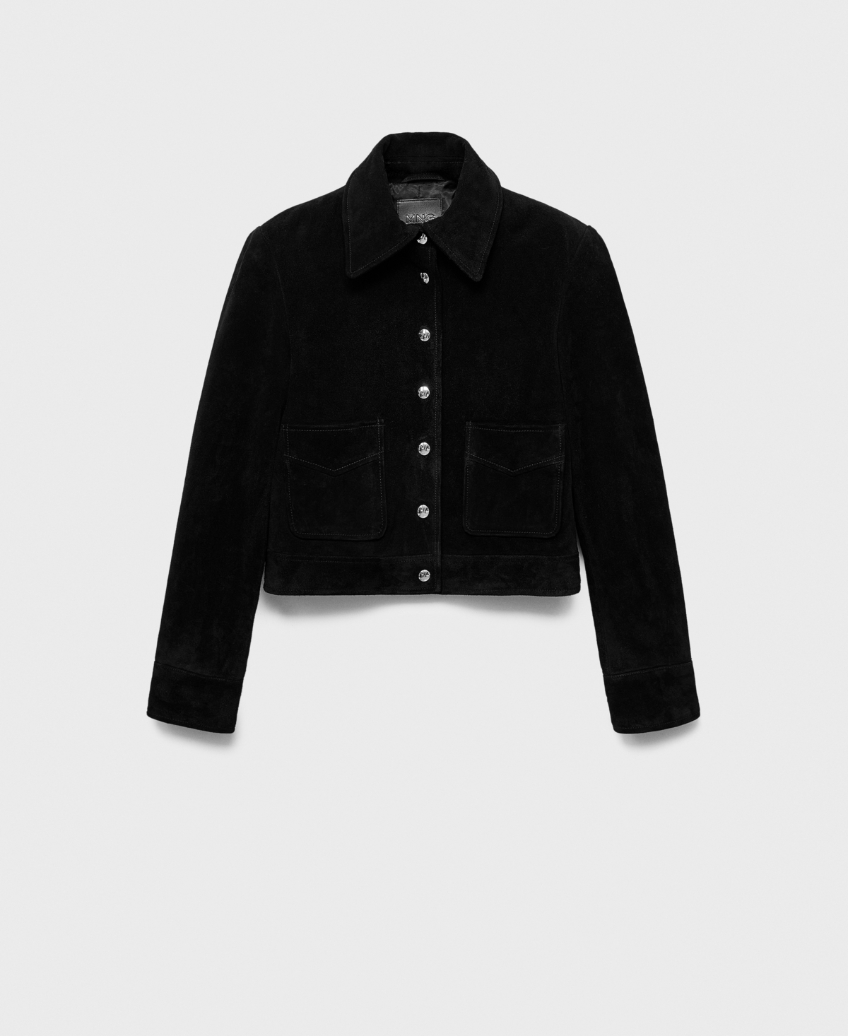 Mango Women's Buttons Suede Leather Jacket In Black