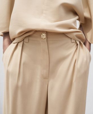 Women's Straight-Fit Pleated Pants