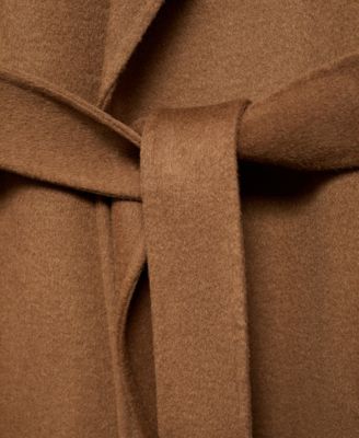 Women's Handmade Belt Wool Coat