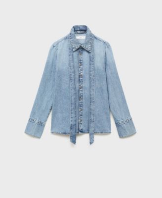 Women's Bow Detail Denim Shirt