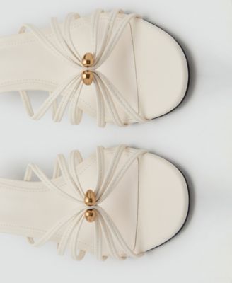 Women's Metallic Detail Kitten Heel Sandals