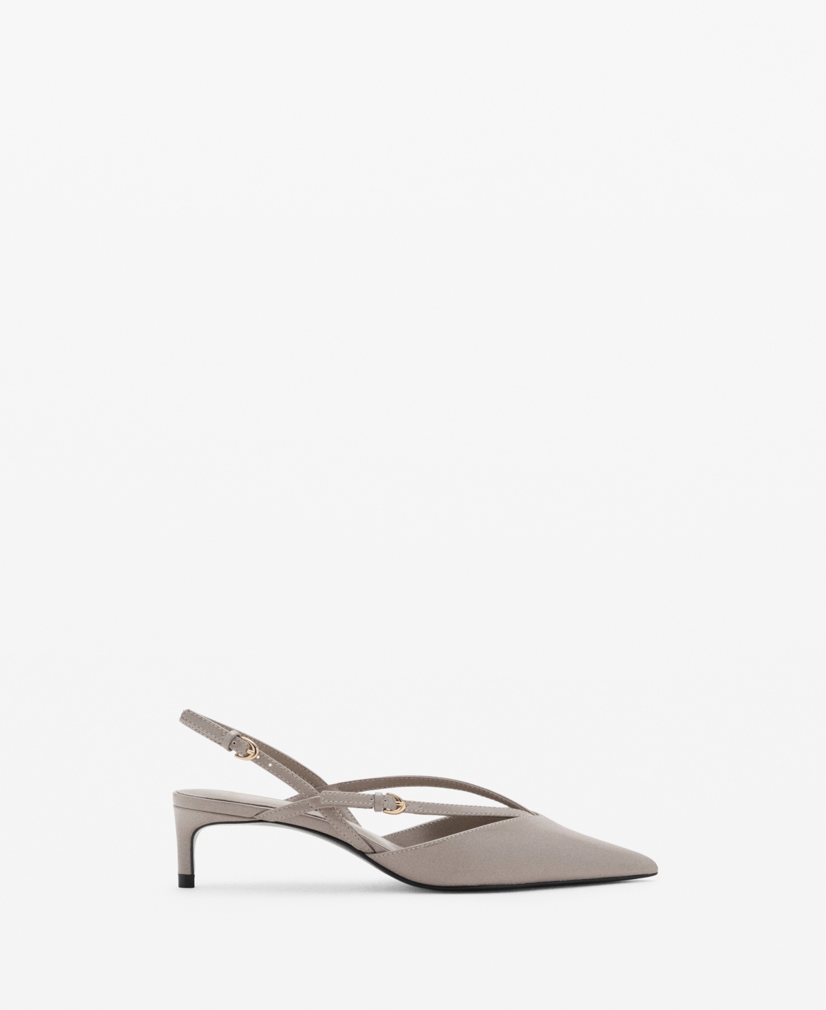 Mango Women's Kitten-heeled Strappy Shoes In Gray