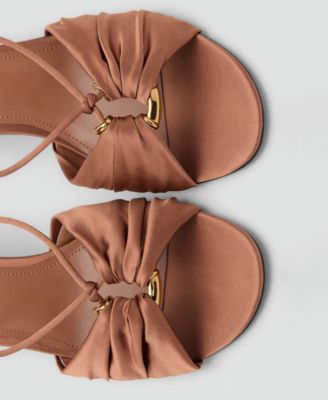 Women's Metallic Embellishment Satin High-Heeled Sandals