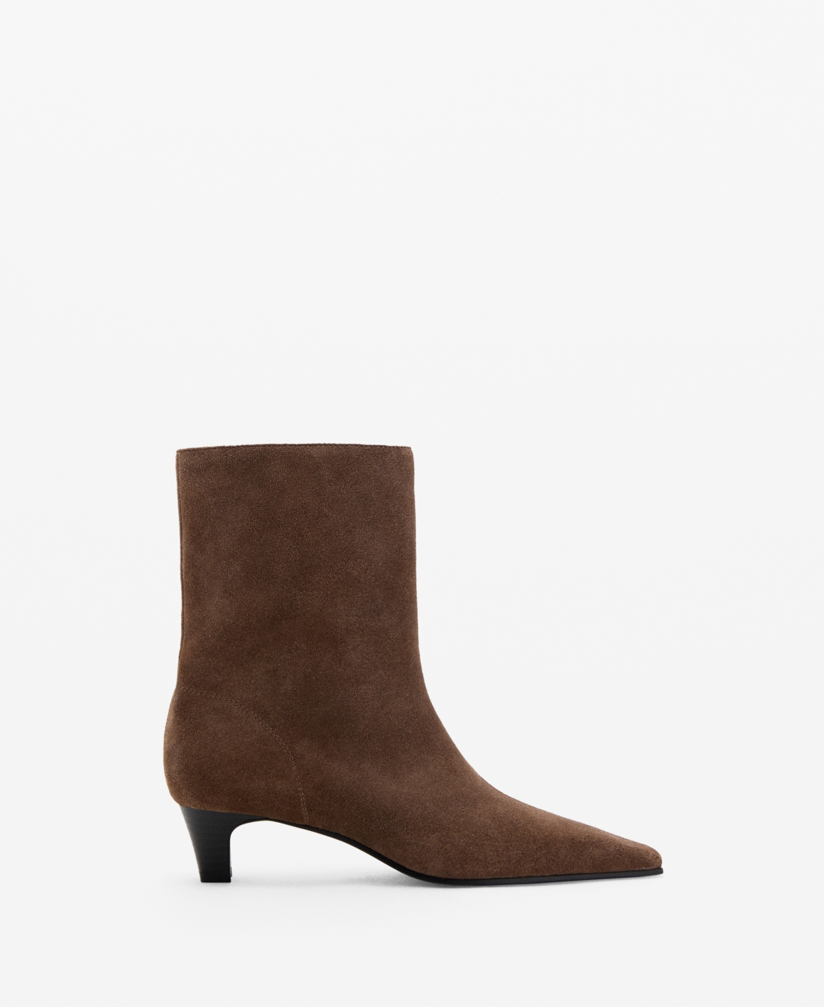 Mango Women's Suede Leather Ankle Boots In Brown