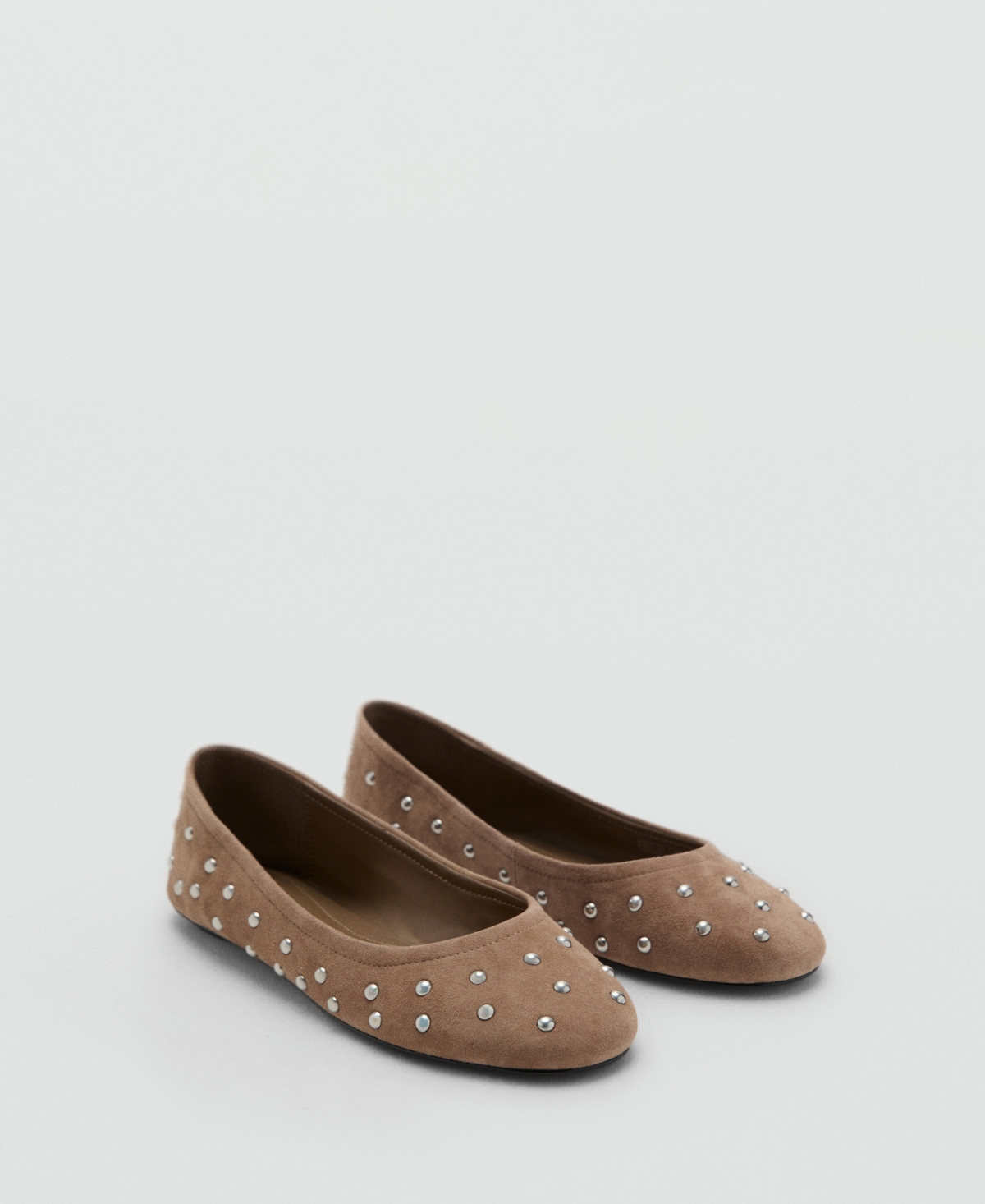 Mango Women's Studded Leather Ballet Flats In Multi