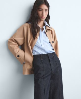 Women's Stitching Detail High-Waisted Culotte Jeans