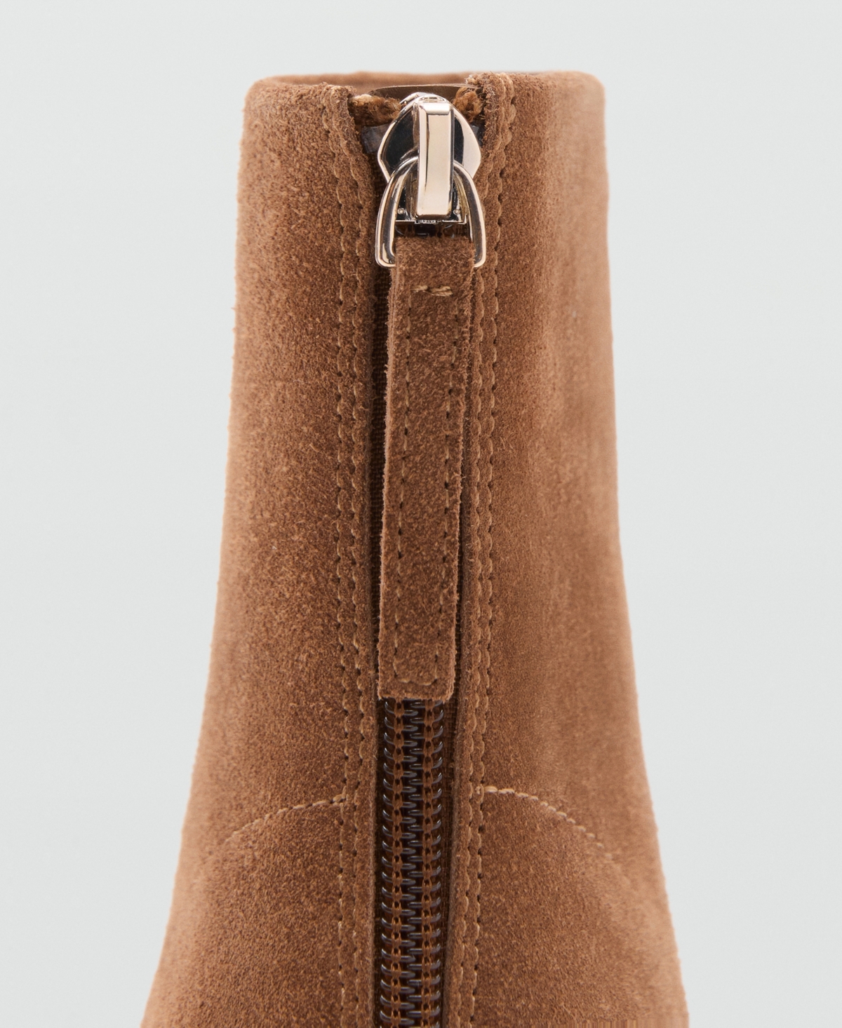 Mango Women's Block Heel Suede Leather Ankle Boots In Brown