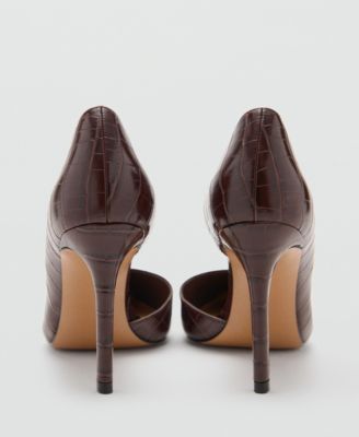 Women's Croc-Effect Heeled Shoes