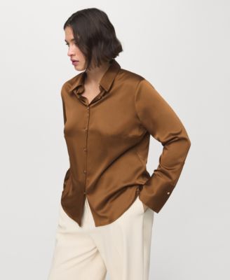 Women's Satin Finish Flowy Shirt