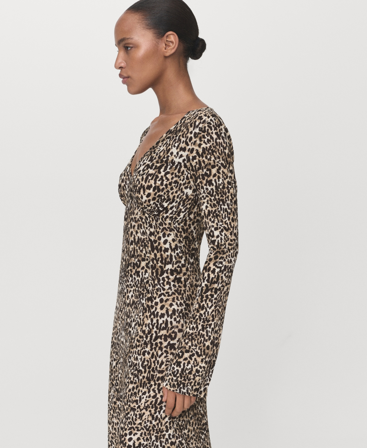 Mango Women's Printed V-Neck Dress