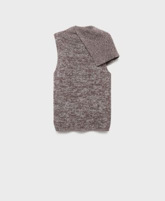 Women's Mottled Wrap Collar Sweater Vest